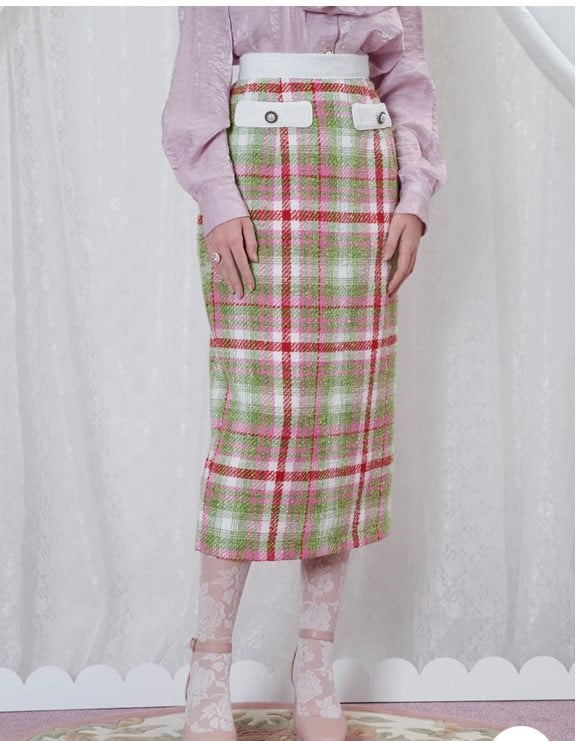 Sister Jane Nora Tweed Midi Skirt Size S