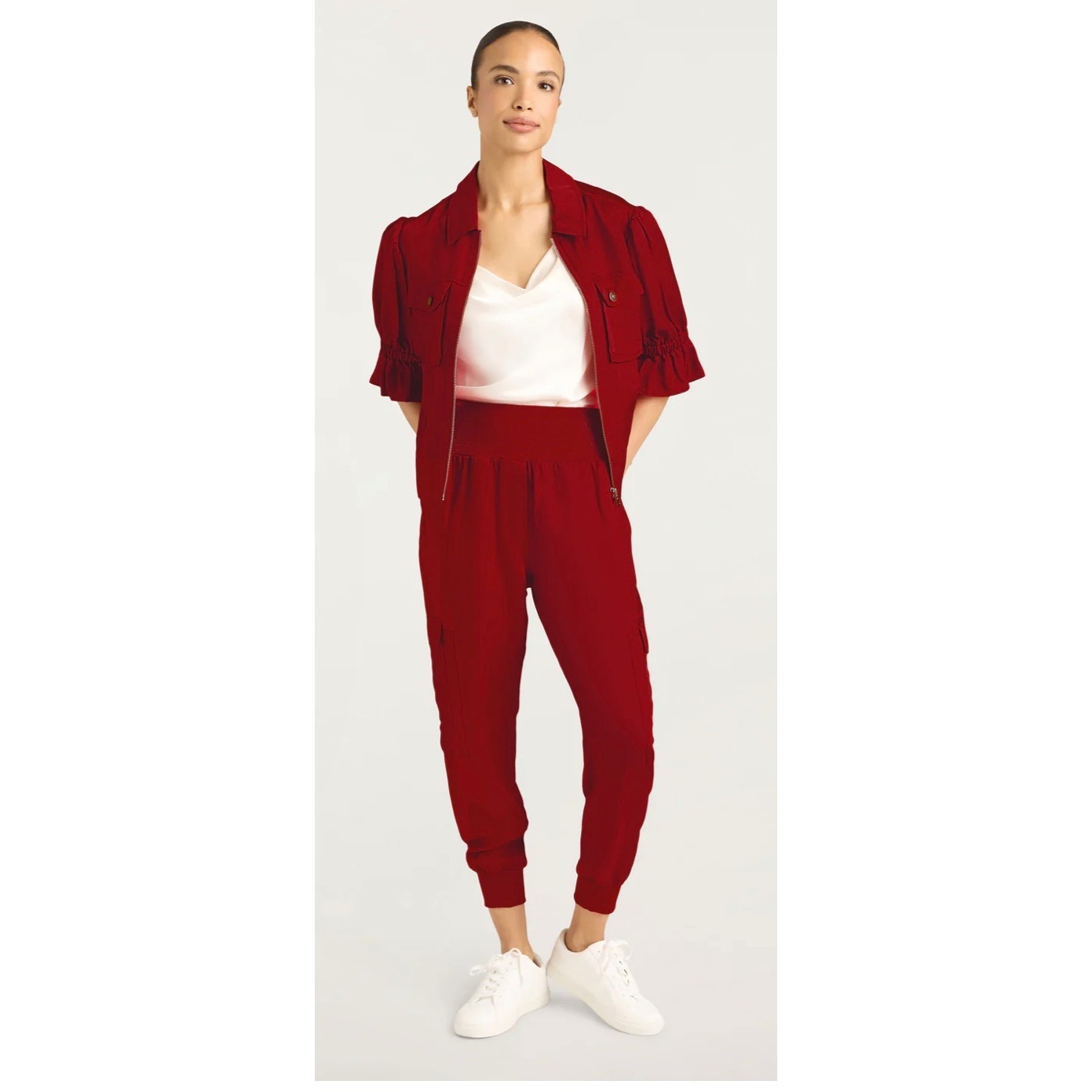 Cinq à Sept Giles Cargo Joggers - Rosewood Size XXS