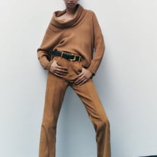 Zara OVERSIZED COWL NECK KNIT SWEATER