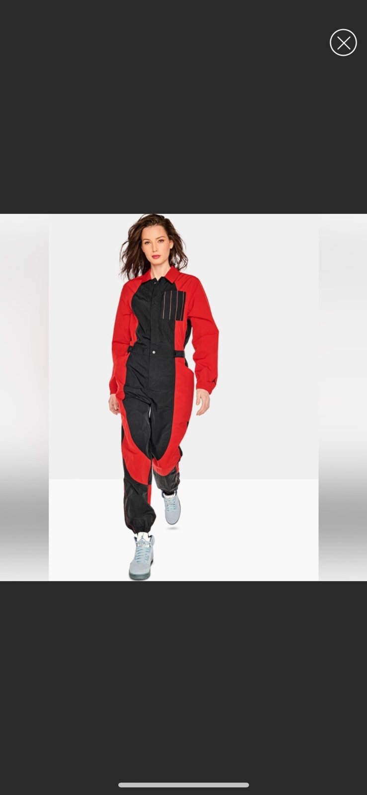 Nike Jordan Women Black Varsity Red Flight Suit Jumpsuit Size medium NWT