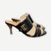 Vintage Hermes Black Patent Leather Sandal 36.5 Gold Hardware Buckle Textured