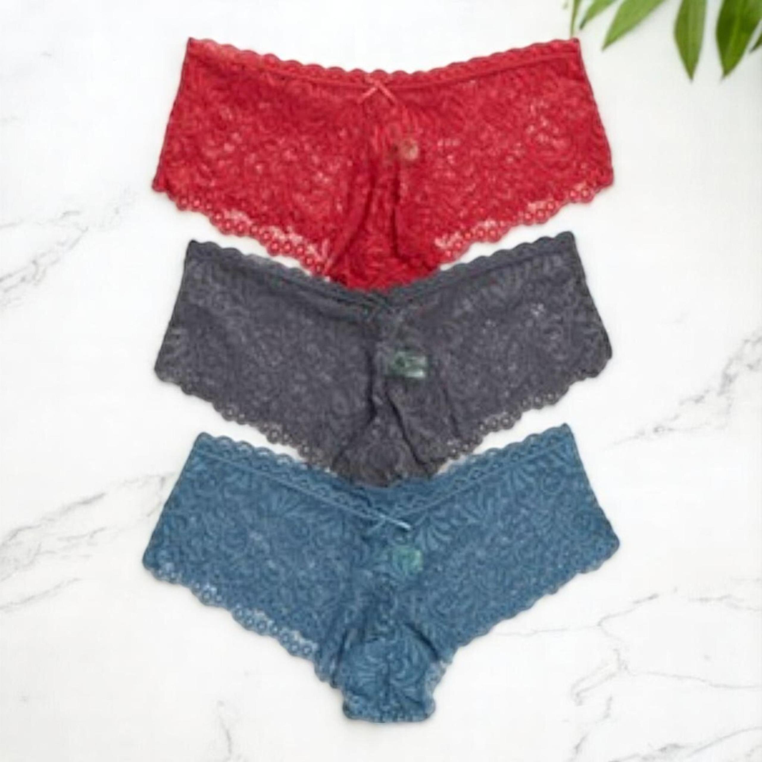 Honeydew Intimates Size Large Womens Assorted 3-Pack Lace Hipster Panties NWT