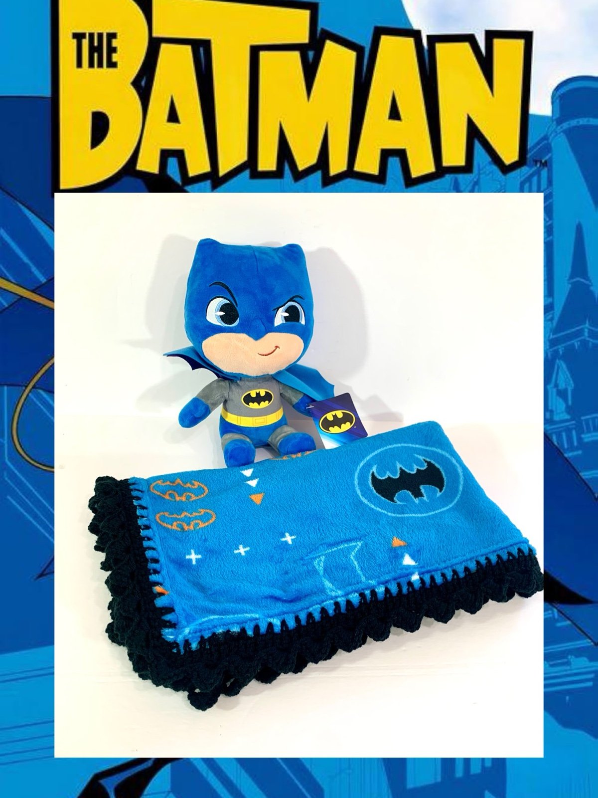 Little Batman Crochet Baby Blanket Gift Set