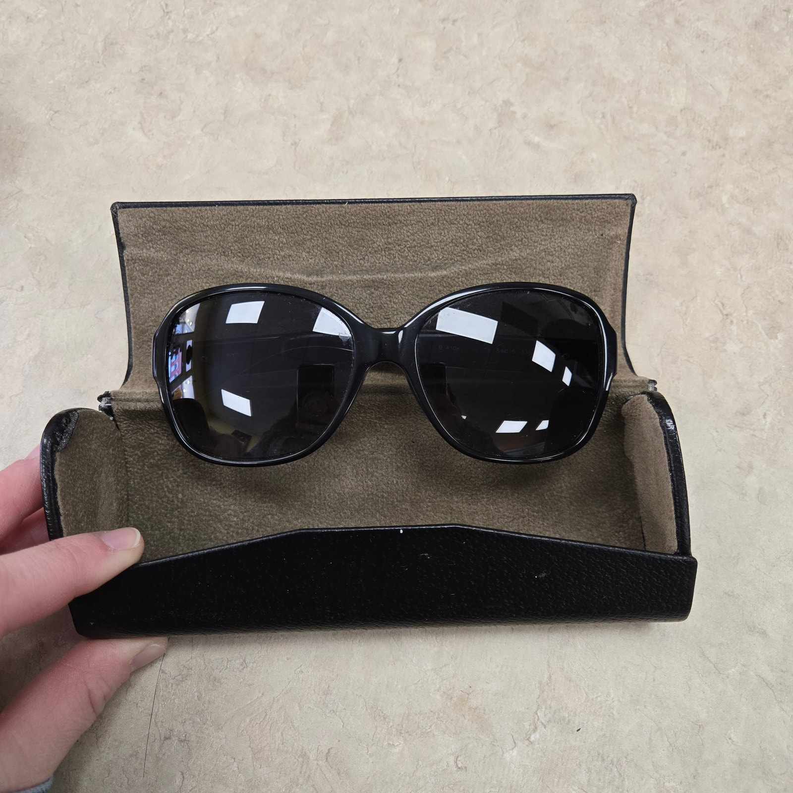 Burberry Black and Silver sunglasses and hard case