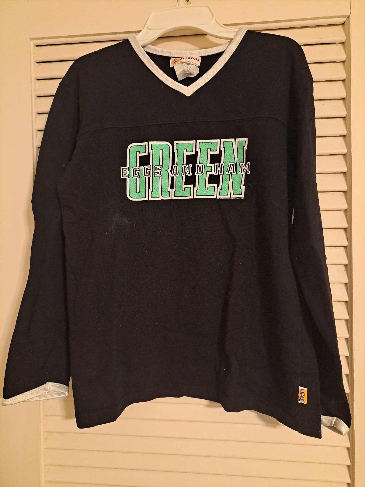Vintage Dr Seuss Green Eggs and Ham Y L Long Sleeve Tee