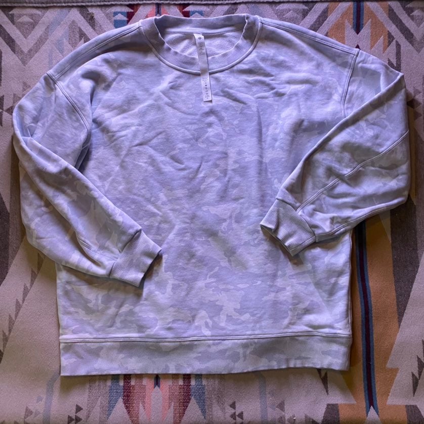 Lululemon white camo crew sweatshirt