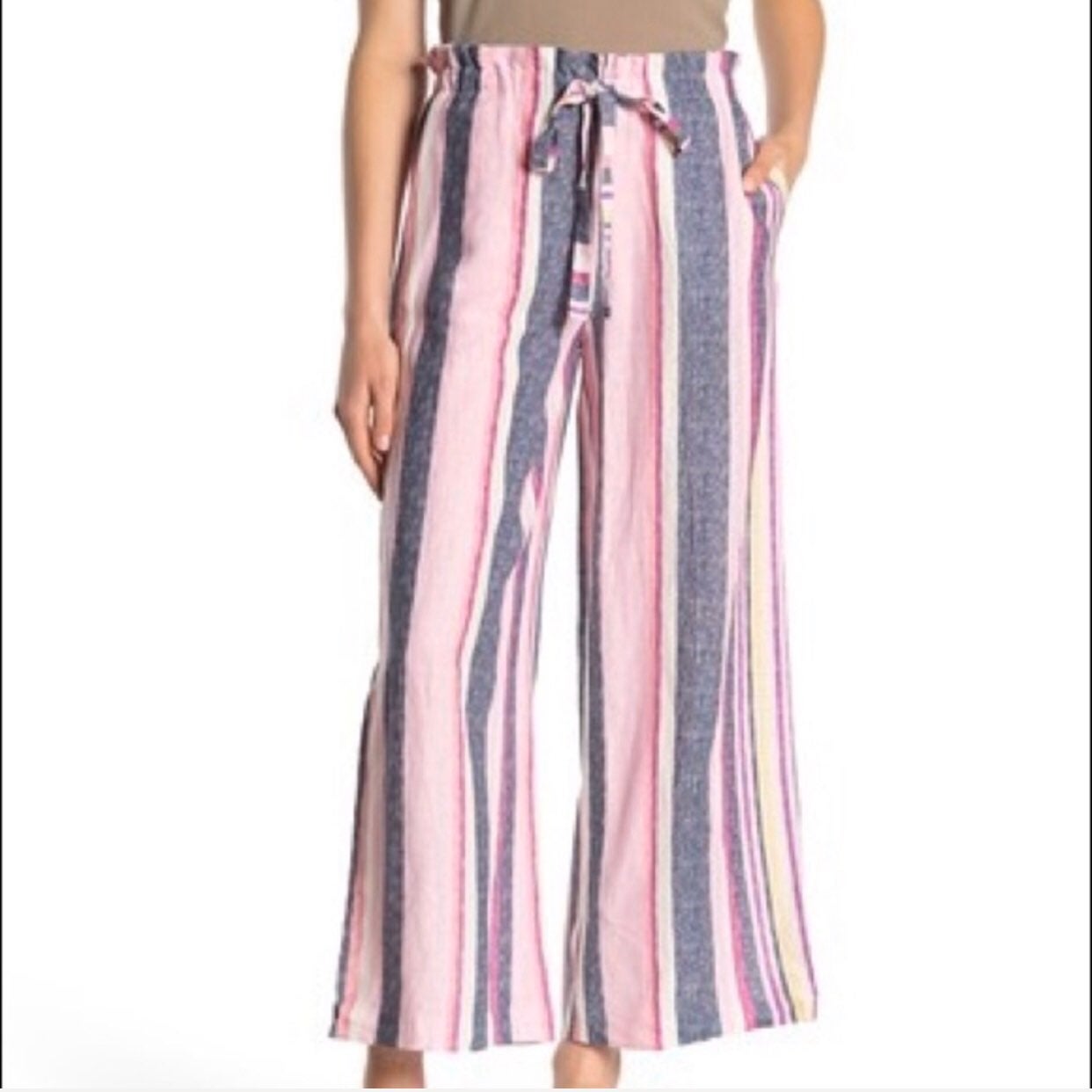 *NWT* ECI | Tie Waist Linen Blend Pants
