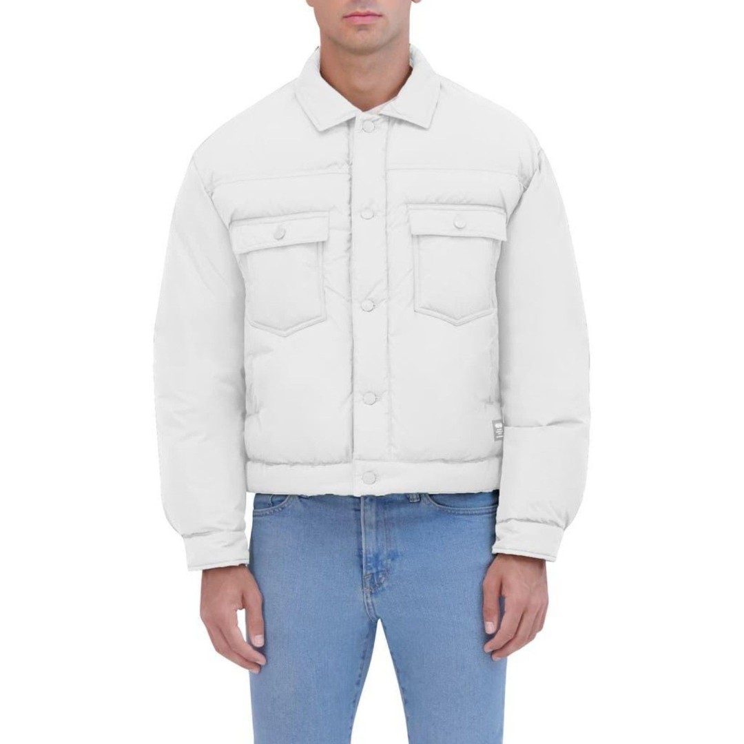 Hudson Jeans Twill Quilted Short Puffer Jacket Coat