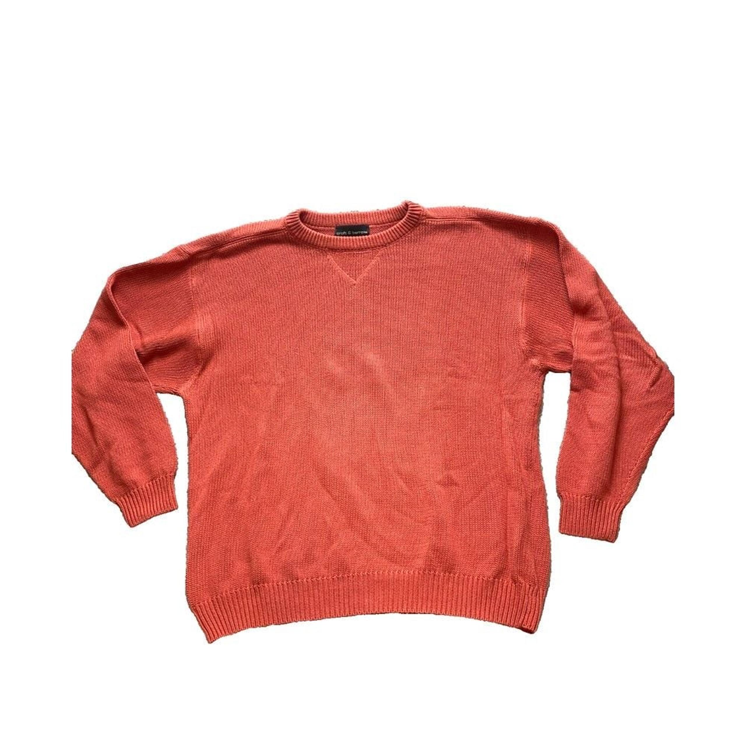 Croft & Barrow Sweater Adult Extra Large Tall Coral Knitted Grandpa Outdoor Mens