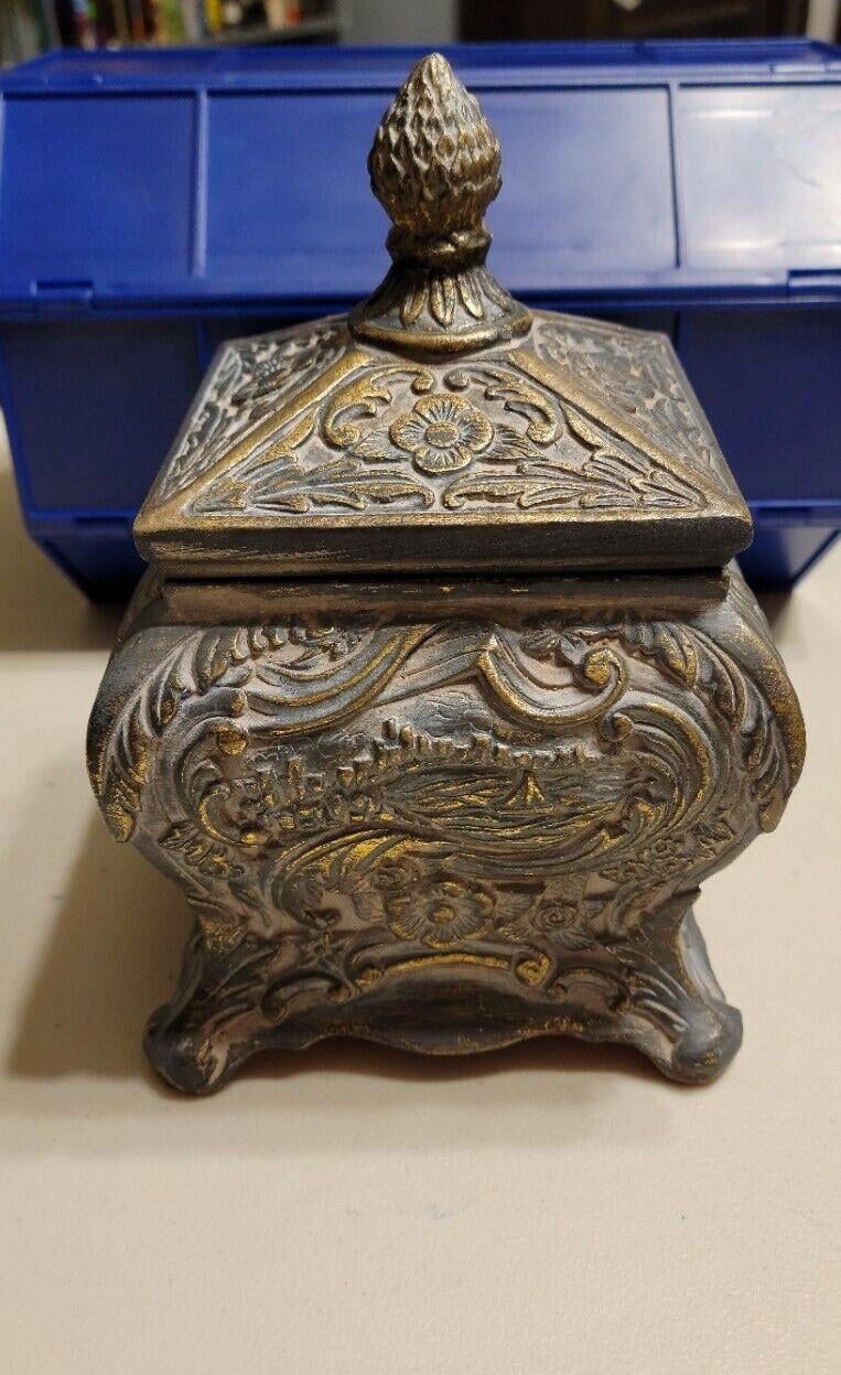 Ornately Carved Decorative Box with Lid Made In Philippines
