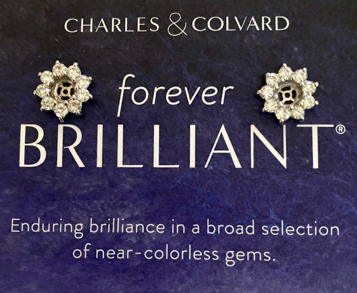 Charles & Colvard Forever Brilliant Round Cut Flower Earring Jackets