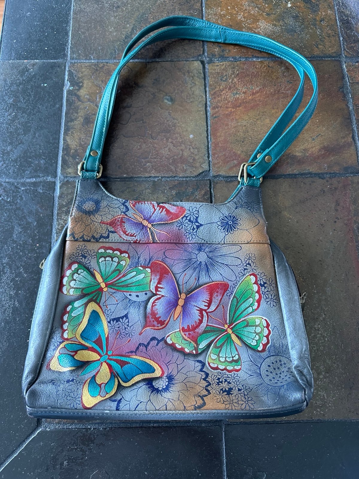 Anna by Anuschka Triple Compartment Leather Satchel