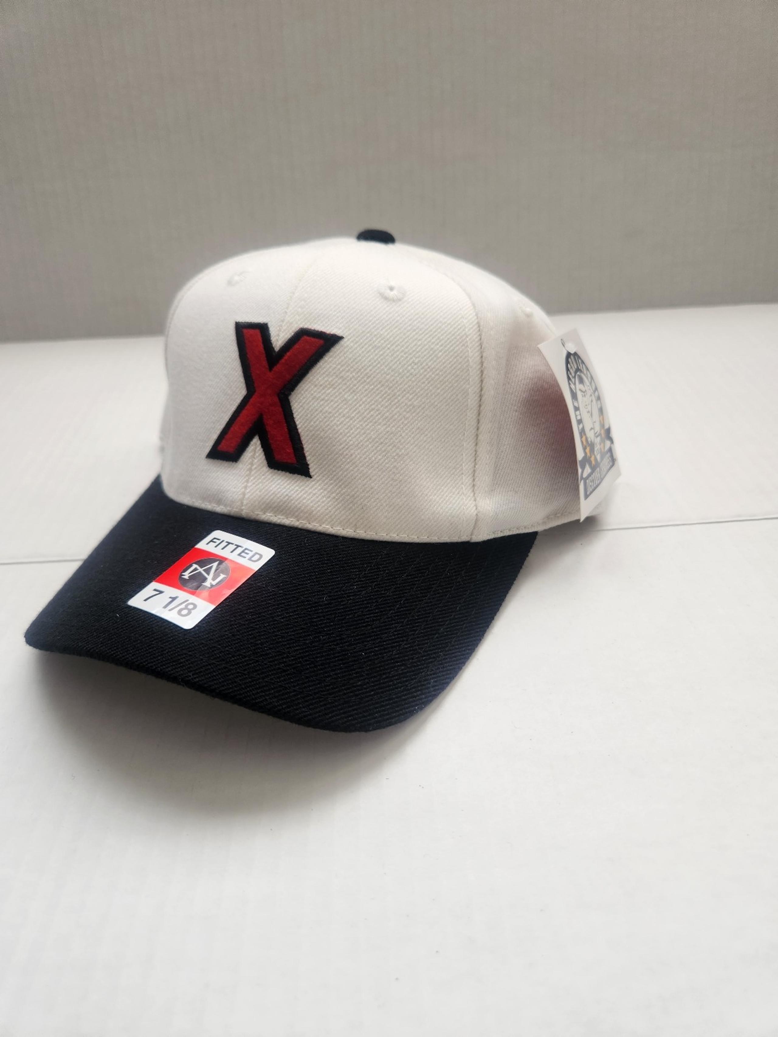 Vintage American Needle Cuban X Giants Hat Cap Mens Fitted 7 1/8 White Red Negro