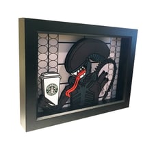 Alien Xenomorph Starbucks Coffee 3D Art