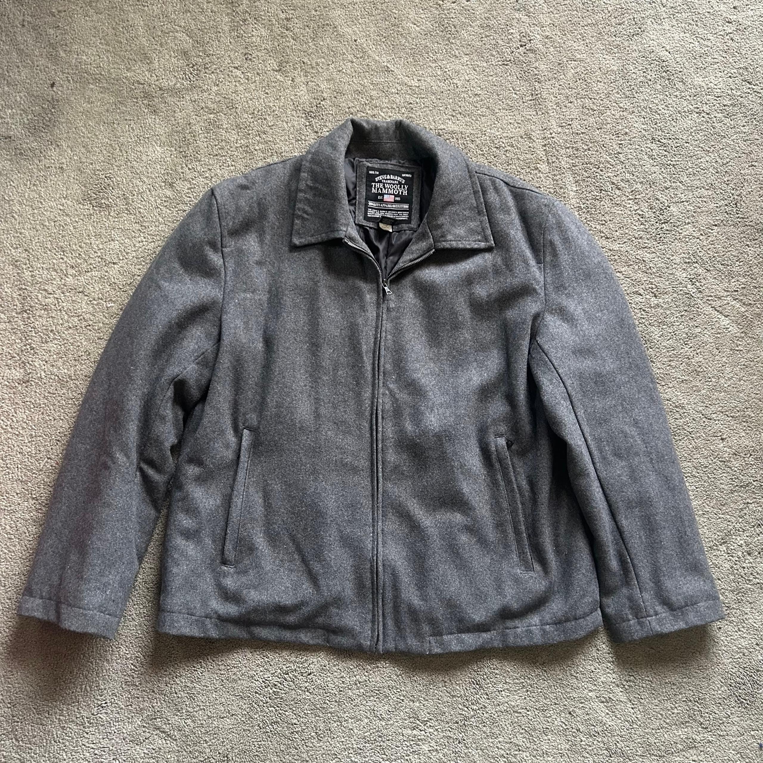 Steve & Barry's Jacket Gray Jacket Mens XL The Woolly Mammoth Wool Blend Casual