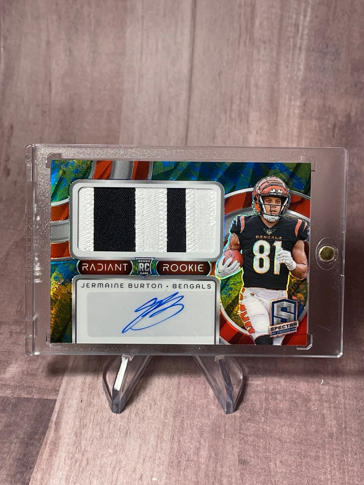 2024 Spectra Jermaine Burton Rpa 1/8 Rookie Patch Auto Bengals / Alabama
