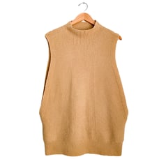 Banana Republic Sleeveless Cowl Turtleneck Pullover Wool Sweater Alpaca Spandex