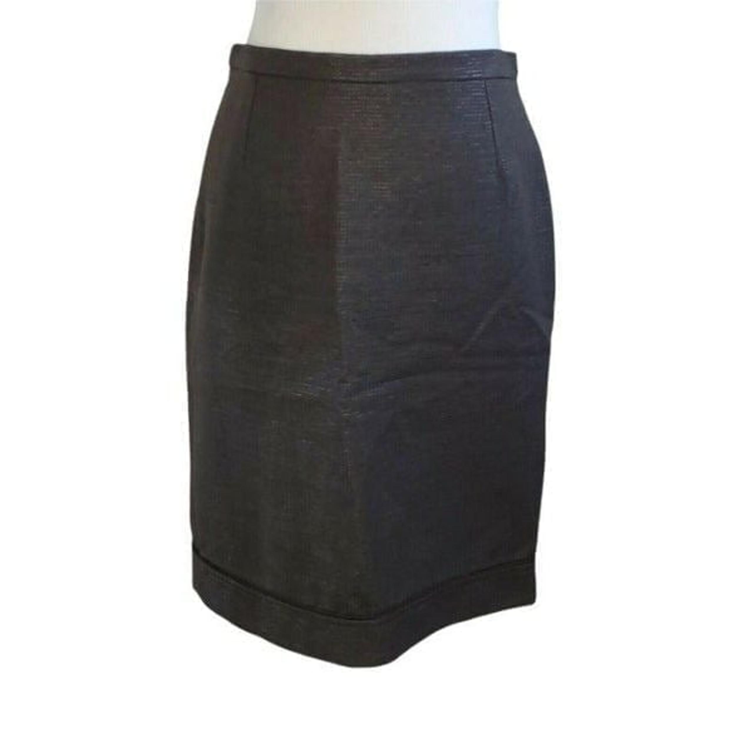 Max Mara Brown Textured Pencil Italian Skirt Career Sheen Lined Size Medium