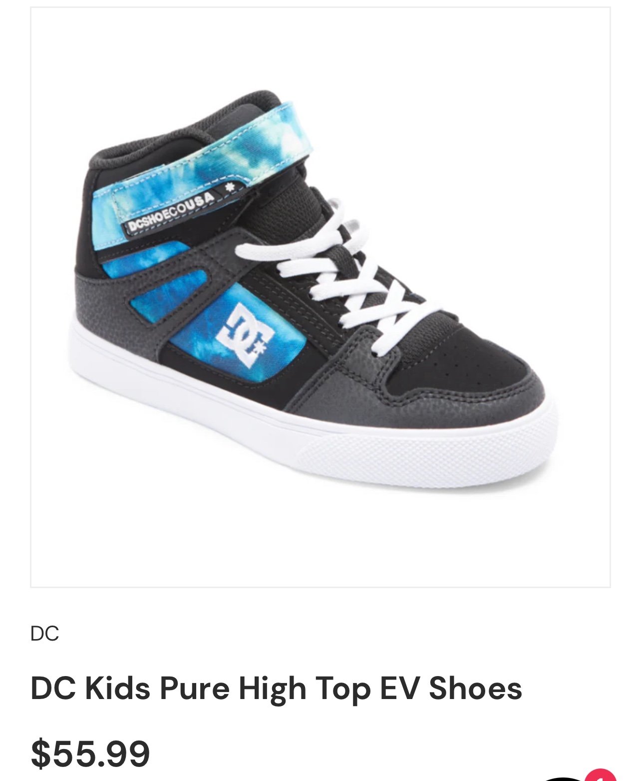 DC Kids Pure High Top EV Shoes