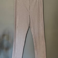 Ann Taylor The Audrey Pant in BiStretch, size 14, light beige plaid