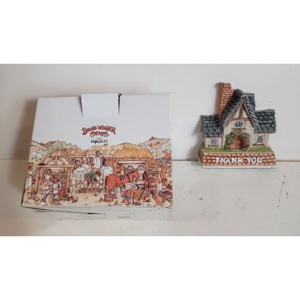 David Winter Cottages Enesco Thank You England 1997 Vintage 1990s Hand Made VTG