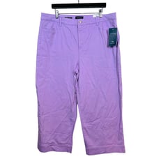 NEW! Charter Club Wide Leg Crop Jeans Trouser Lilac Stretch - 18