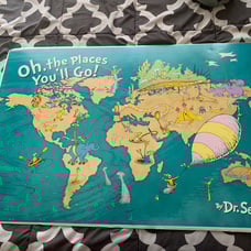 24 x 36 Dr. Seuss, Oh the places you’ll go world map rare