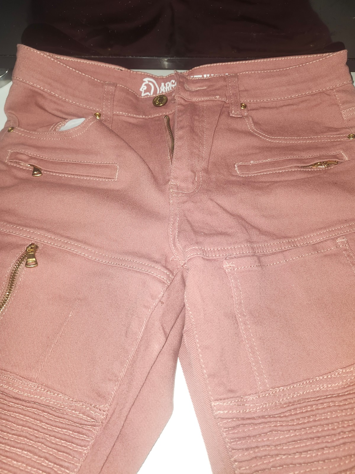 Pink hard pants ultra slim