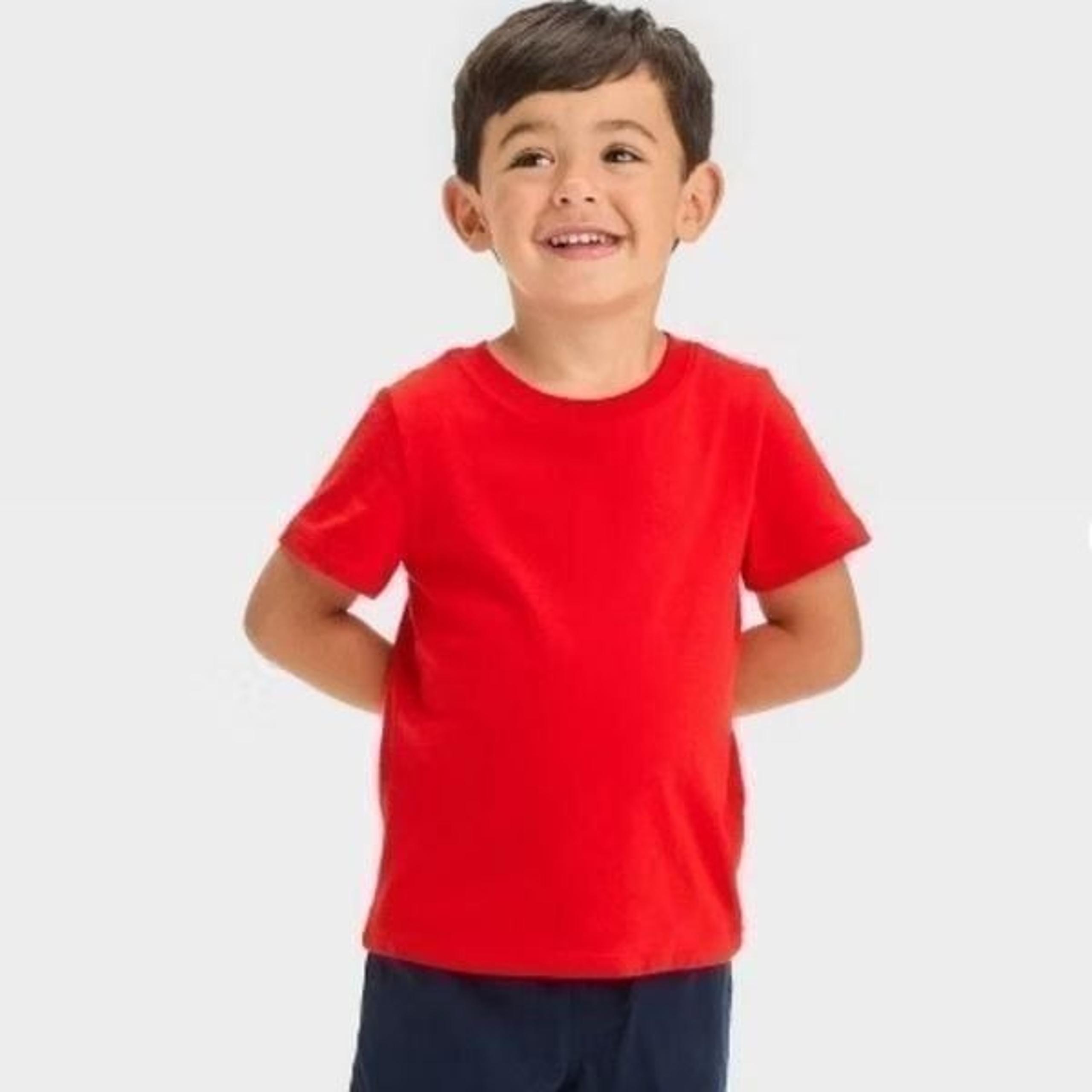 NWOT Cat & Jack Size 2T Red Crewneck Short Sleeve T-Shirt Tee Top Boy’s