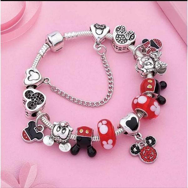 Disney Mickey & Minnie Mouse Charm Bracelet