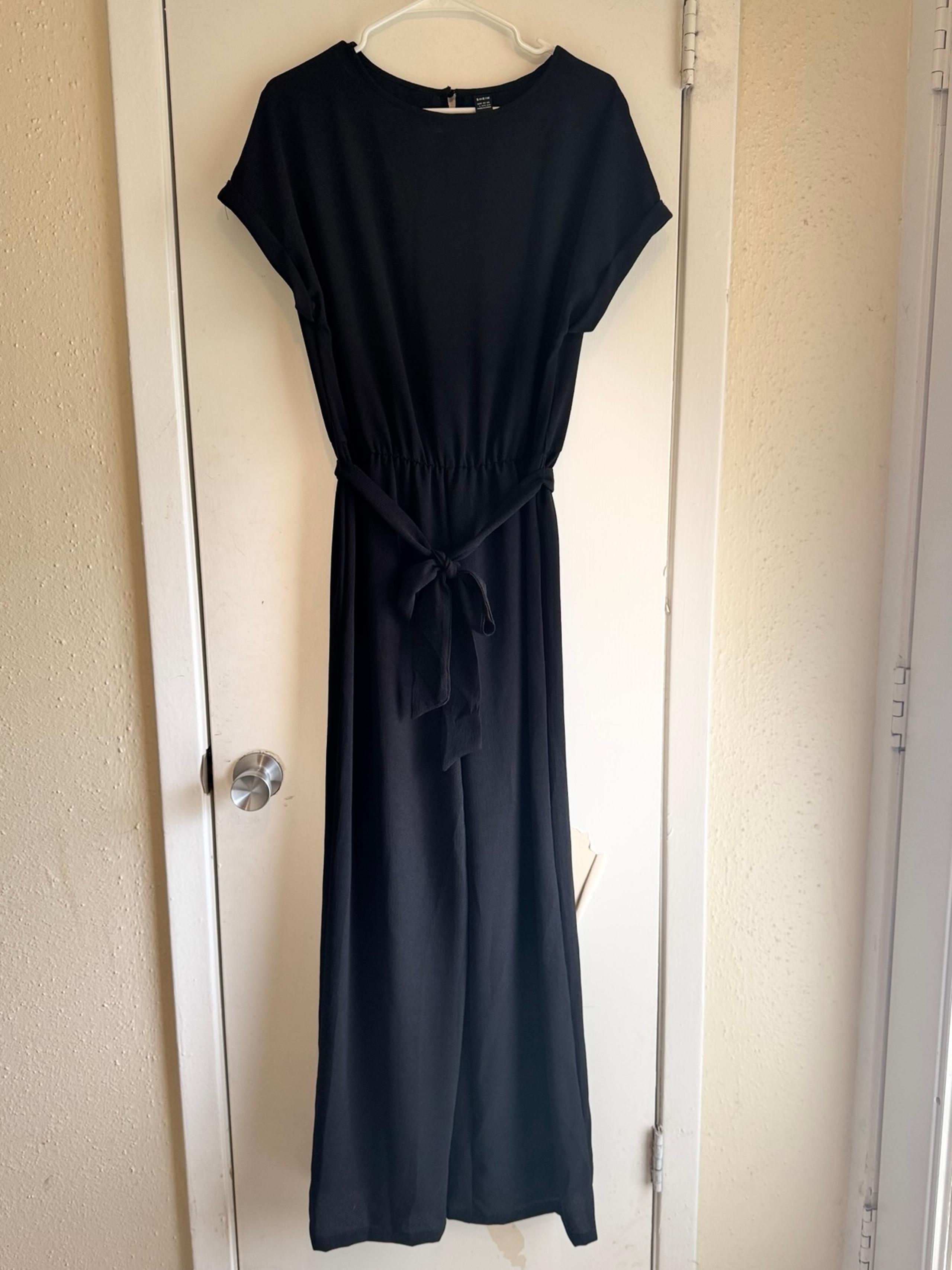 Shein Black Wide Leg Romper Jumpsuit - Size Large
