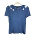 360 Sweater Mili Linen Short Sleeve Star Knit Top SIZE S Blue Sweatshirt