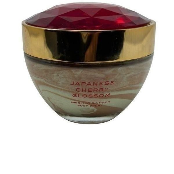 Bath & Body Works Japanese Cherry Blossom Swirling Shimmer Body Cream Jewel jar