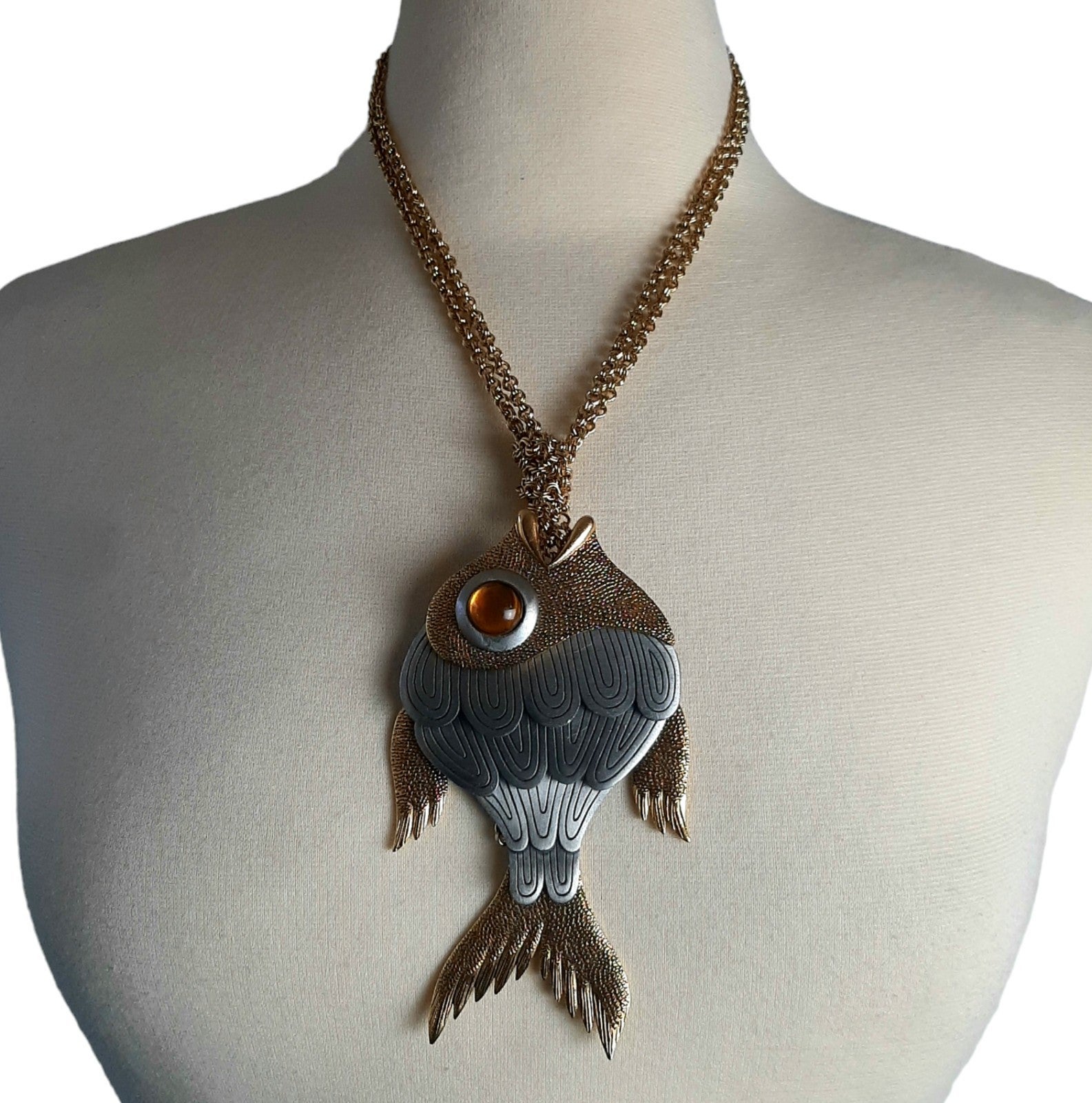 Vintage Large Articulated Fish Necklace