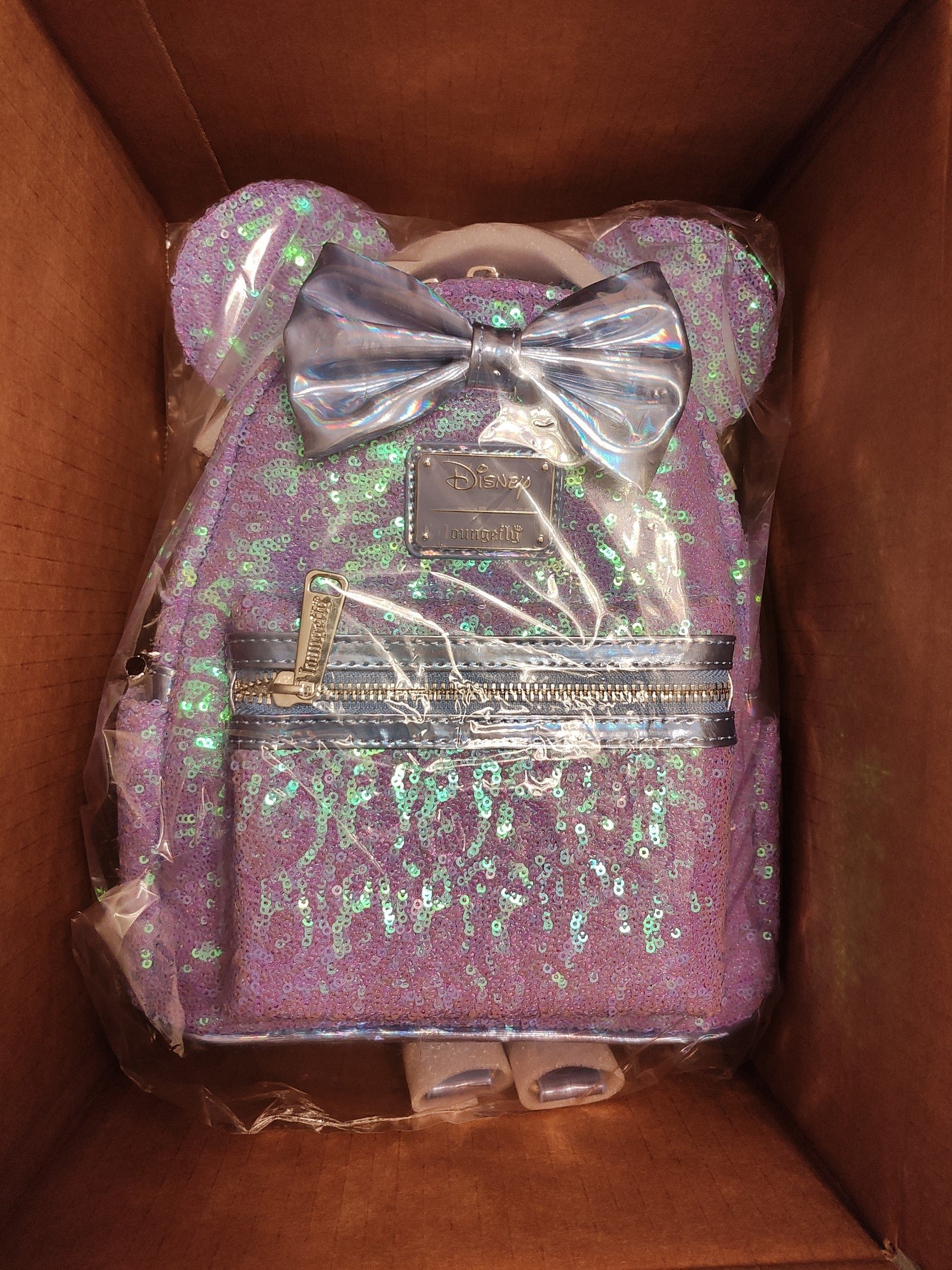 Loungefly Celebration Sequin Minnie Mouse Backpack NEW SEALED