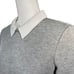 Club Monaco Small Women's Gray White Neoprene Sweatshirt Polo Collar Top