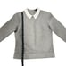 Club Monaco Small Women's Gray White Neoprene Sweatshirt Polo Collar Top