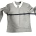 Club Monaco Small Women's Gray White Neoprene Sweatshirt Polo Collar Top