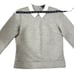Club Monaco Small Women's Gray White Neoprene Sweatshirt Polo Collar Top