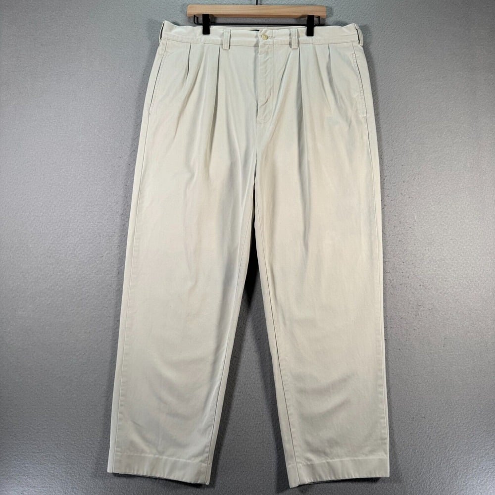 Vintage Polo Ralph Lauren Chino Pants Mens 38x36 Beige Classic Straight Leg 90s