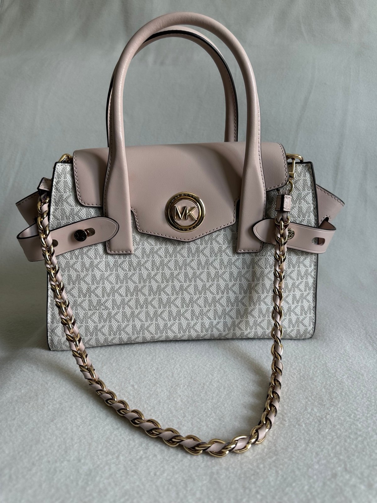 Michael Kors Carmen Medium Flap Belted Satchel Crossbody Shoulder bag