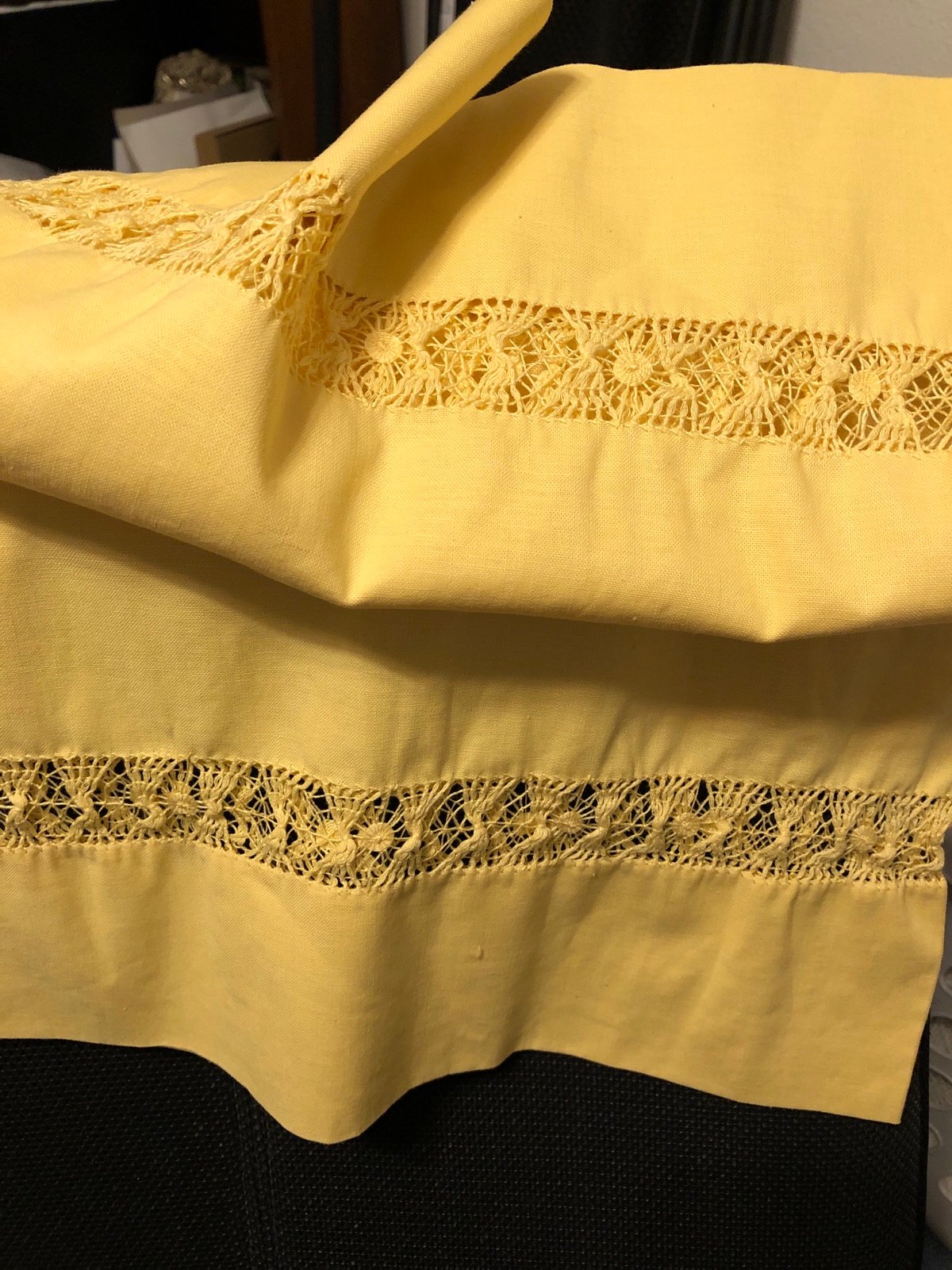 Vintage Handmade Matching Yellow Pillowcases