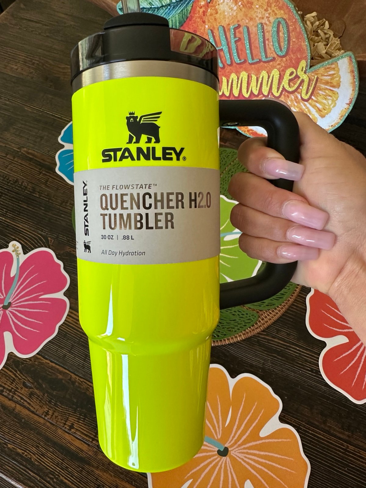 Stanley Quencher Neon Yellow 30oz Tumbler