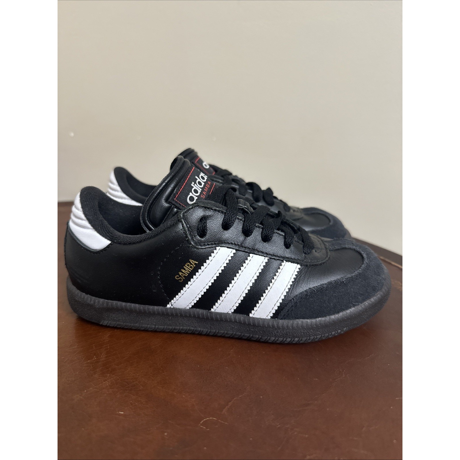 Adidas Samba Classic 036516 Black Soccer Shoes Sneakers Youth Size 2.5 EUC