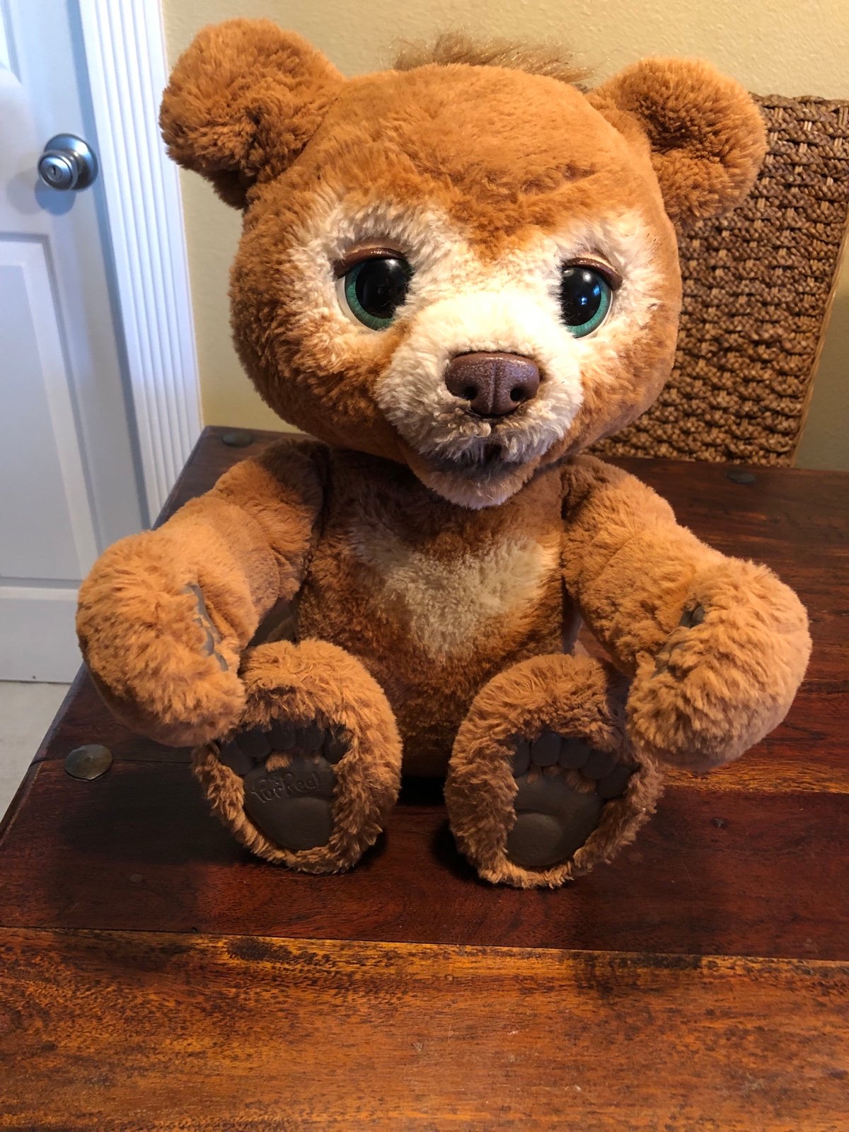 FurReal Cubby The Curious Bear Interactive Animatronic Talking Plush Toy WORKS