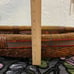 VTG 18 Long Dark Brown Wicker/Twig/Rattan Wooden Handle Basket Natural