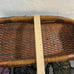 VTG 18 Long Dark Brown Wicker/Twig/Rattan Wooden Handle Basket Natural