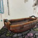 VTG 18 Long Dark Brown Wicker/Twig/Rattan Wooden Handle Basket Natural