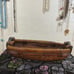 VTG 18 Long Dark Brown Wicker/Twig/Rattan Wooden Handle Basket Natural