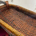 VTG 18 Long Dark Brown Wicker/Twig/Rattan Wooden Handle Basket Natural